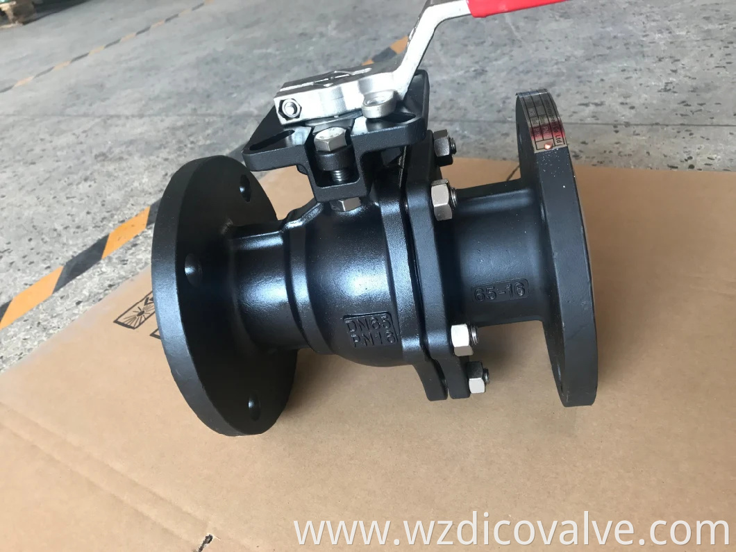 Fabricante de la válvula Wenzhou ANSI WCB/CF8/CF8M con ISO5211 Pad 2 PC Válvula de bola de brida